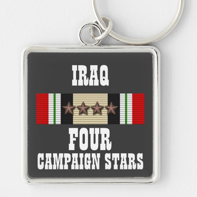 4 KAMPANJ STARS / IRAK VETERAN / NYCKELRING (Framsidan)