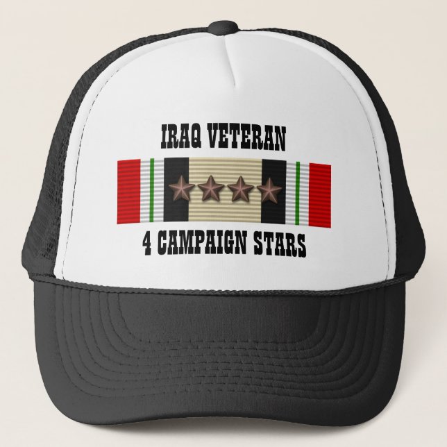4 KAMPANJSTJÄRNOR / HATT / IRAK VETERAN TRUCKERKEPS (Framsida)