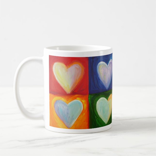 4 Kärlek Hearts Art Anpassningsbar Coffee Mugg (Vänster)