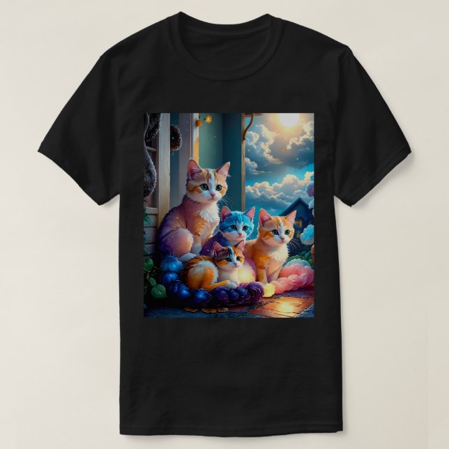 4 Kitteln som poserar T Shirt (Design framsida)