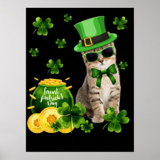 4 Kitty Kittens Katt Älskare St Patricks Day Katt Poster