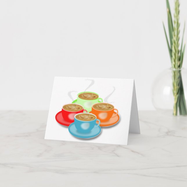 4 Kopp av kaffeanteckningskort Kort (Framsida)