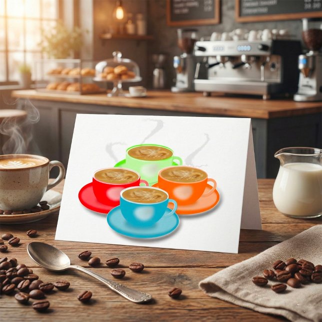 4 Kopp Kaffe- och gratulationskort Kort (Skapare uppladdad)
