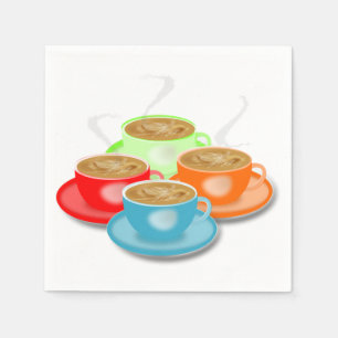 4 koppar av kaffepappersservetter pappersservett