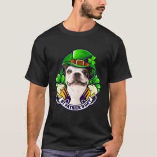 4 Leaf C Öl Fransk Bulldog St Patrick Bulldog Tröj T Shirt
