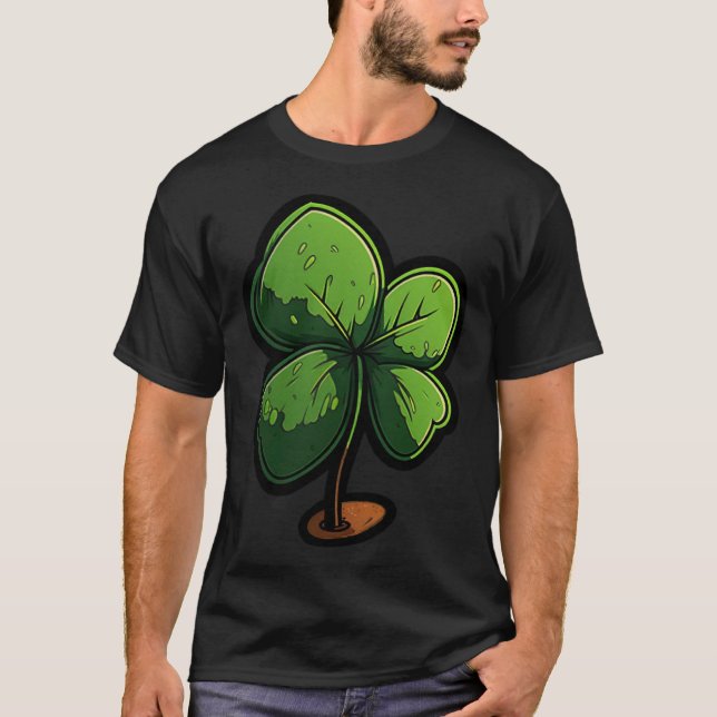 4 Leaf Clover Happt St Patrick's Day St Patrick's  T Shirt (Framsida)