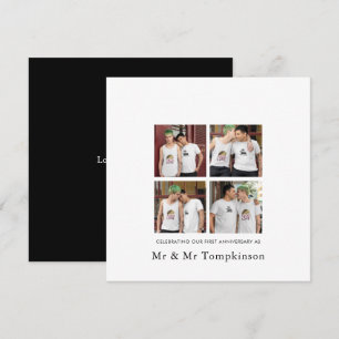 4 LGBT Kärlek Make 1:a årsdagen svart Kort