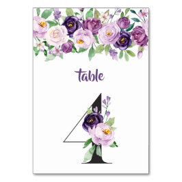 4 Lila & Lavender Watercolor Ro Bordsnummer