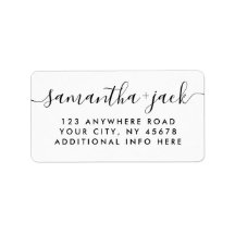 4 LINJER Modern Returadress för Snyggten Bröllop