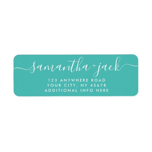 4 LINJER Modern Returadress för Snyggten Bröllop Etikett (Framsidan)
