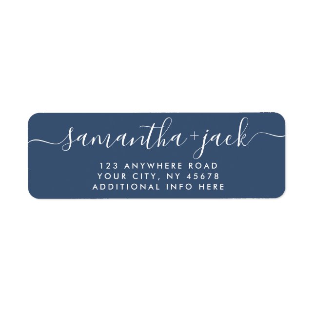 4 LINJER Modern Returadress för Snyggten Bröllop Returadress Etikett (Framsidan)