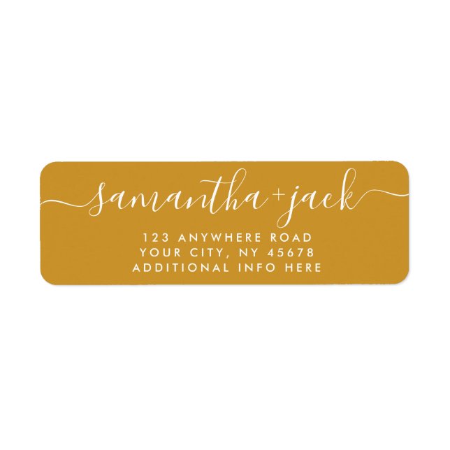 4 LINJER Modern Returadress i Bröllop Snyggt  Labo Returadress Etikett (Framsidan)