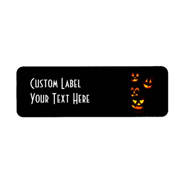 4 Lit Jack-O-Lanternor - Orange Returadress Etikett (Framsidan)