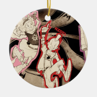 4 lite monster - grupp julgransprydnad keramik