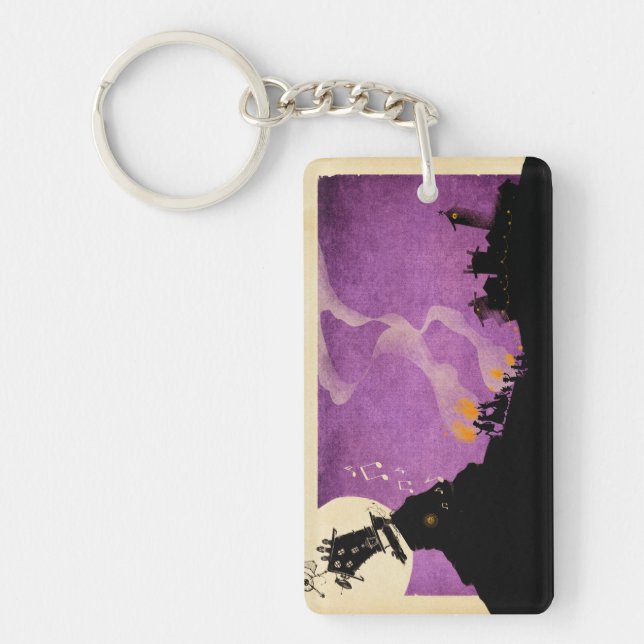 4 lite monster - Halloween natt Nyckelring (Framsidan)