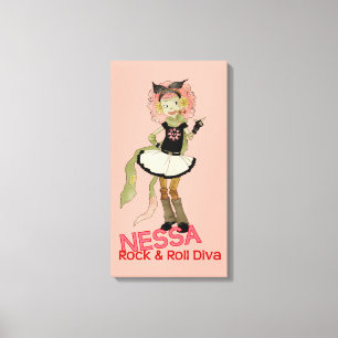 4 lite monster - Nessa Canvastryck