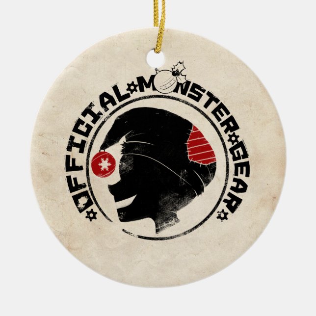 4 lite monster - Nigel helgdaglogotyp Julgransprydnad Keramik (Framsidan)