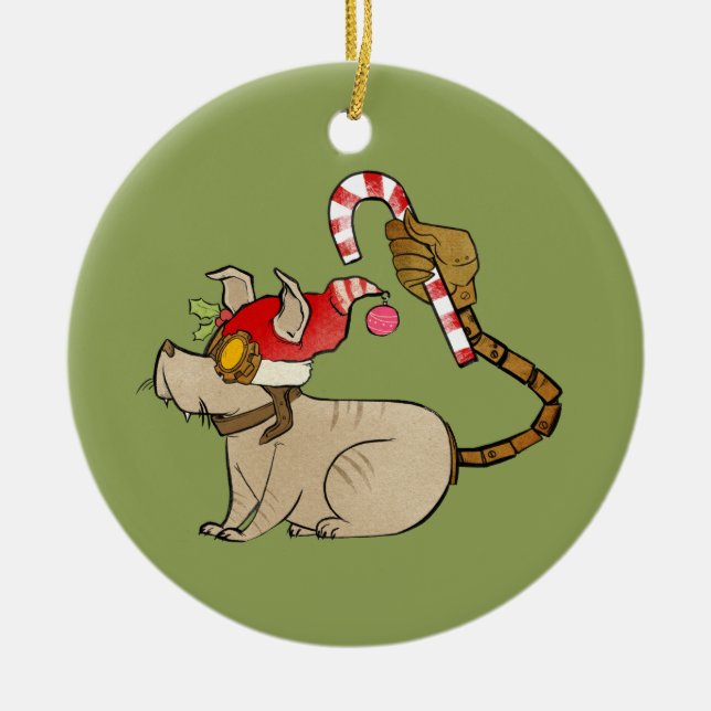 4 lite monster - Tesla helgdaglogotyp Julgransprydnad Keramik (Framsidan)