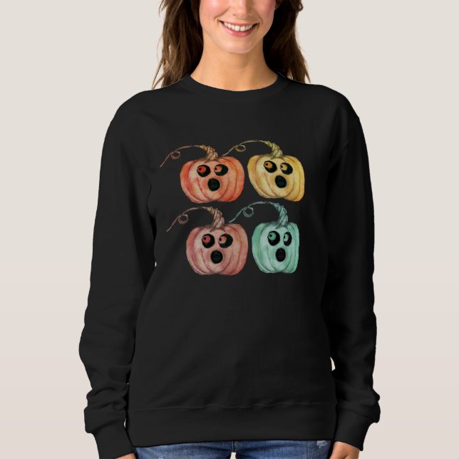 4 Little Pumpkins ~ Halloween Jack o Lanterns T Shirt (Framsida)