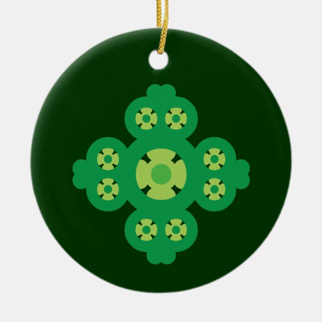 4 LÖV KLÖVER JULGRANSPRYDNAD KERAMIK (Framsidan)