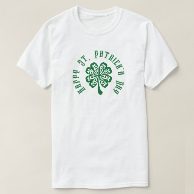 4 Löv Klöver - Lycklig St. Patrick's Day T Shirt (Design framsida)