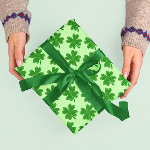 4 LÖV KLÖVER ST PATRICK'S DAY LJUST GRÖNT PRESENTPAPPER