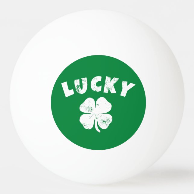4 Löv Lucky Klöver St. Patrick's Day Pingisboll (Framsidan)