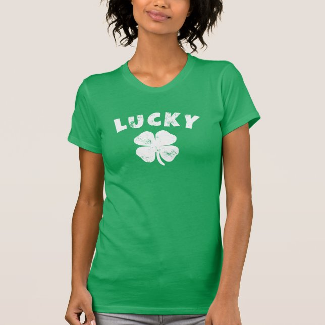 4 Löv Lucky Klöver St. Patrick's Day T-Shirt (Framsida)