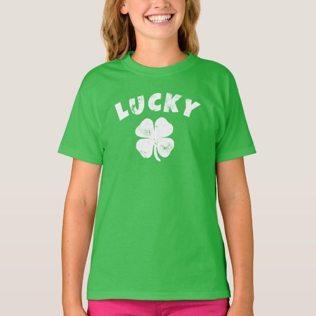 4 Löv Lucky Klöver St. Patrick's Day T-Shirt (Framsida)