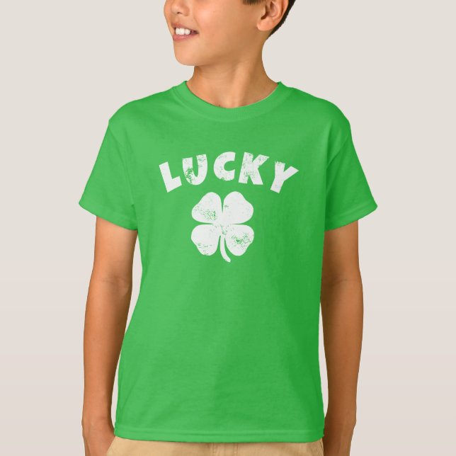 4 Löv Lucky Klöver St. Patrick's Day T-Shirt (Framsida)