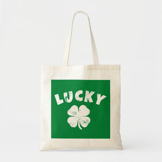 4 Löv Lucky Klöver St. Patrick's Day Tygkasse (Framsidan)