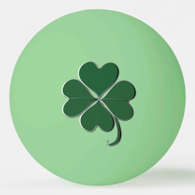 4 Löv Shamrock Glow i Mörken Pingisboll (Framsidan)