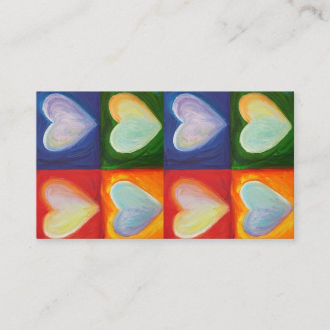 4 Love Hearts Art Business Card Visitkort (Framsida)