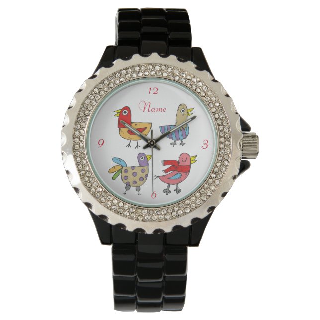 4 Lunda fåglar Thunder_Cove Armbandsur (Framsida)