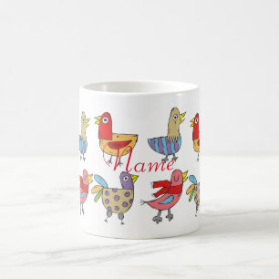 4 Lunda fåglar Thunder_Cove Kaffemugg