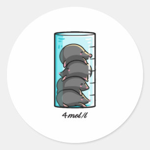 4 Moles per Liter Chemistry Science Joke Runt Klistermärke