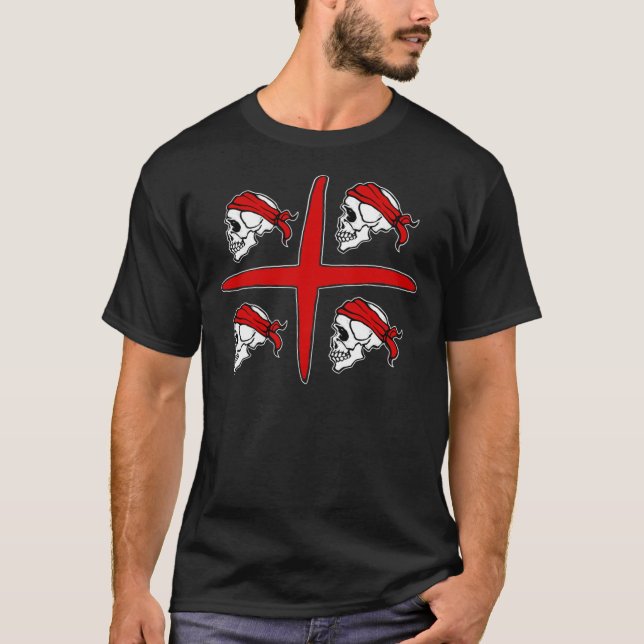 4 MORI CAGLIARI SARDEGNA LOGOTYP 4 TESCHI Classic  T Shirt (Framsida)