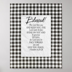 4 Mos 6:24–26 Herren välsigne dig Neutral Vintage Poster