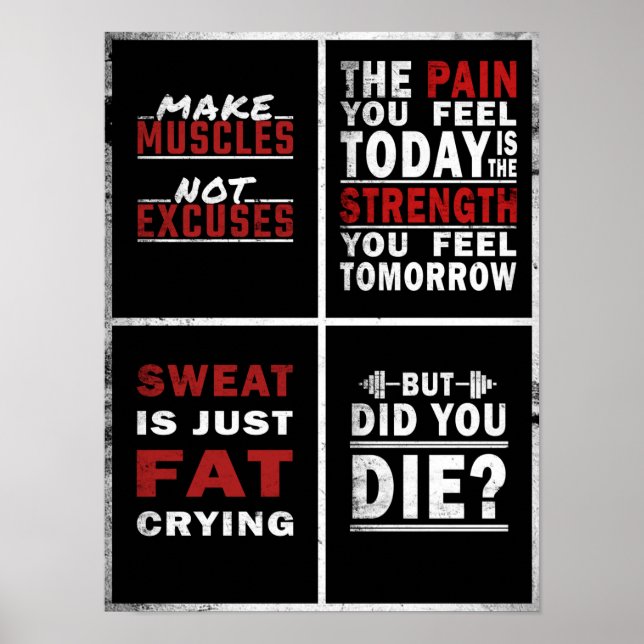 4 Motivational Gym Fitness Poster Collage (Framsidan)