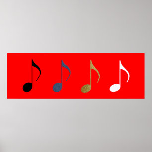 4 musik noter decor poster