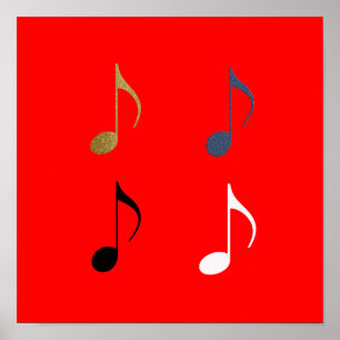4 musik noter decor poster