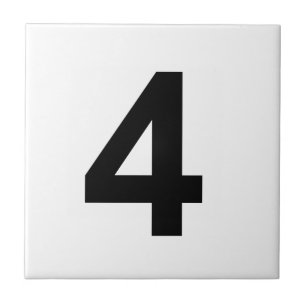 4 - nummer fyra kakelplatta