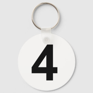 4 - nummer fyra nyckelring
