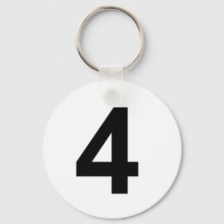4 - nummer fyra nyckelring
