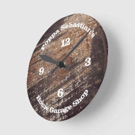 4 Nummer Rusty Black Patina Workshop Garage Rund Klocka