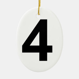 4 - numrera fyra julgransprydnad keramik