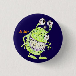 4 ögon grön alien monster knapp