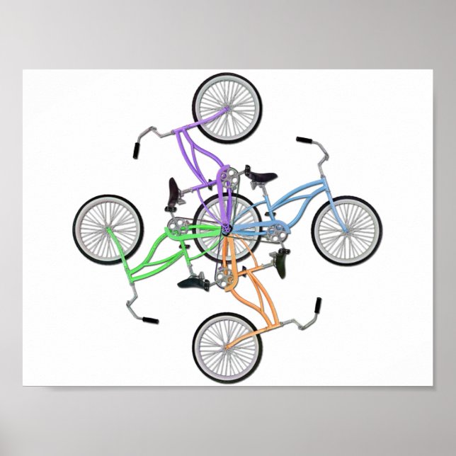 4 olika cykellars konstruktion för sammankopplade  poster (Framsidan)