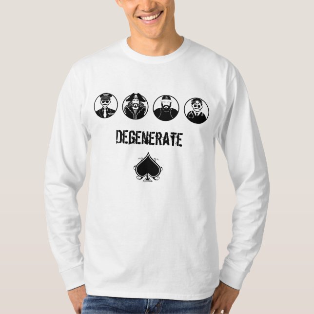 4 Ord Degenererar Långärmad T T Shirt (Framsida)
