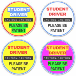(4- pack Novice Student Driver Signs) Patient Klistermärken